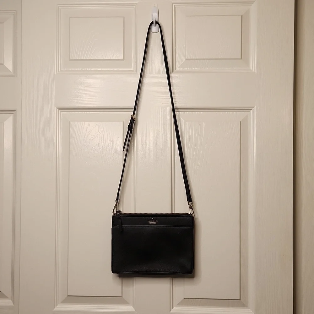 Kate Spade New York Women's Black Saffiano Leather Crossbody